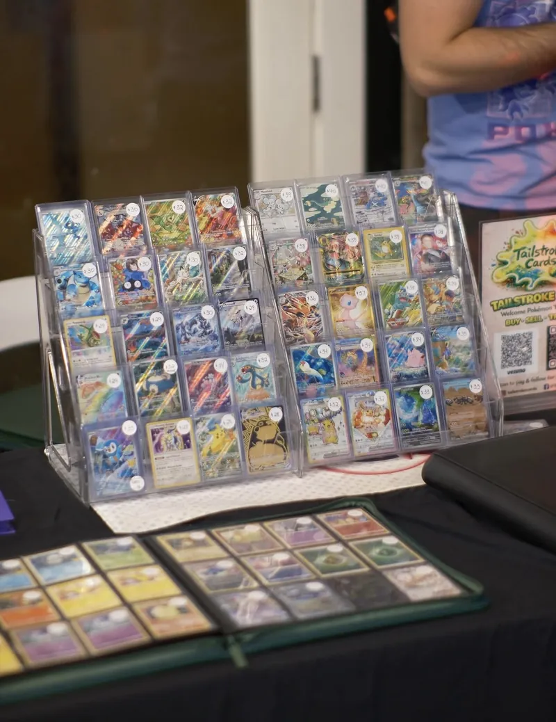 Photo of card display shelves on table